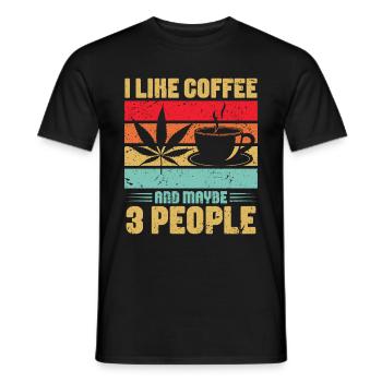 Weed Coffee Cannabis Stoner Caffeine Ganja - Men's T-Shirt - black - Front - AI Model Male 178 light (178cm)