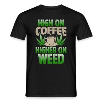 Weed Coffee Cannabis Stoner Koffein Ganja - Männer T-Shirt - Schwarz - Vorne - AI Model Male 178 light (178cm)