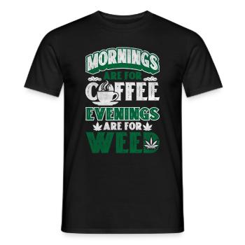Weed Coffee Cannabis Stoner Caffeine Ganja - Men's T-Shirt - black - Front - AI Model Male 178 light (178cm)