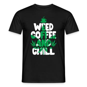 Weed Coffee Cannabis Stoner Koffein Ganja - Männer T-Shirt - Schwarz - Vorne - AI Model Male 178 light (178cm)