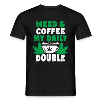 Weed, Café, Cannabis, Stoner, Caféine, Ganja - T-shirt homme - noir - Devant - AI Model Male 178 light (178cm)