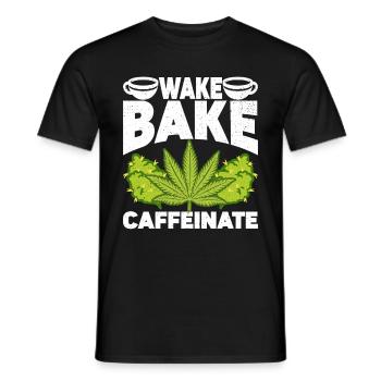 Weed Coffee Cannabis Stoner Caffeine Ganja - Men's T-Shirt - black - Front - AI Model Male 178 light (178cm)