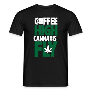 Weed, Café, Cannabis, Stoner, Caféine, Ganja - T-shirt homme - noir - Devant - AI Model Male 178 light (178cm)