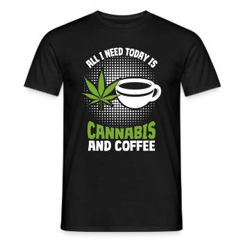 Weed Coffee Cannabis Stoner Koffein Ganja - Männer T-Shirt - Schwarz - Vorne - AI Model Male 178 light (178cm)