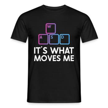 PC Joueur Vidéo Ordinateur Nerd Jeux WASD - T-shirt homme - noir - Devant - AI Model Male 178 light (178cm)