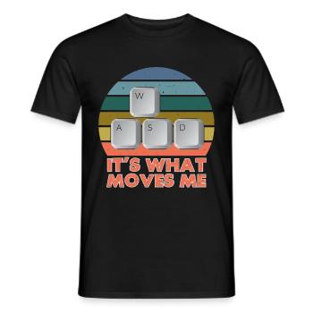 PC Video Gamer Computer Nerd Gaming WASD - Men's T-Shirt - black - Front - AI Model Male 178 light (178cm)