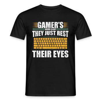PC Joueur Vidéo Ordinateur Nerd Jeux WASD - T-shirt homme - noir - Devant - AI Model Male 178 light (178cm)