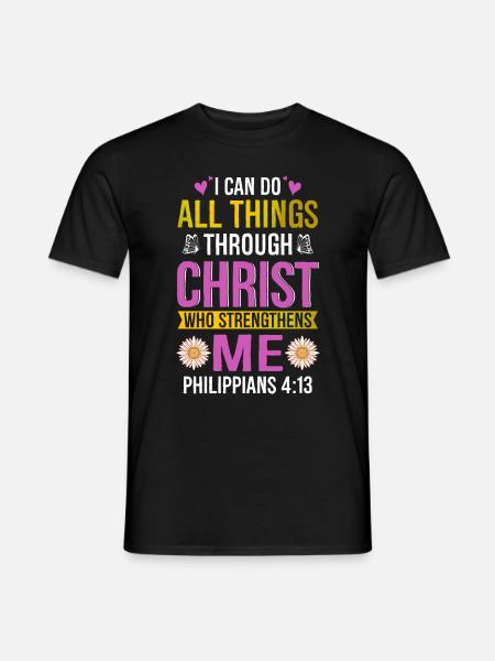 Ich Kann Alle Dinge Durch Christus Daisy Blume Tun - Männer T-Shirt - Schwarz