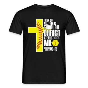 Je peux tout faire grâce à la balle molle du Christ - T-shirt homme - noir - Devant - AI Model Male 178 light (178cm)