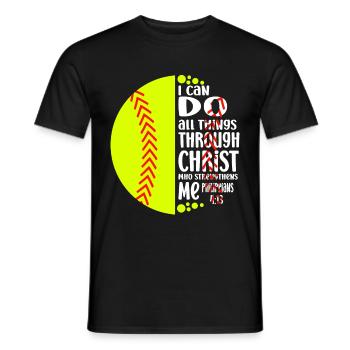 Je peux tout faire grâce à la balle molle du Christ - T-shirt homme - noir - Devant - AI Model Male 178 light (178cm)