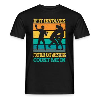 Drôle De Football Et De Lutte Lutteur - T-shirt homme - noir - Devant - AI Model Male 178 light (178cm)