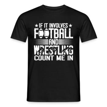 Drôle De Football Et De Lutte Lutteur - T-shirt homme - noir - Devant - AI Model Male 178 light (178cm)