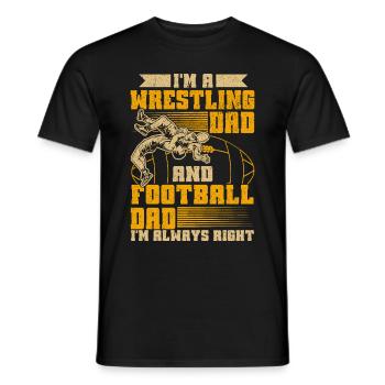 J’ai deux titres : Wrestling Dad et Football Dad - T-shirt homme - noir - Devant - AI Model Male 178 light (178cm)