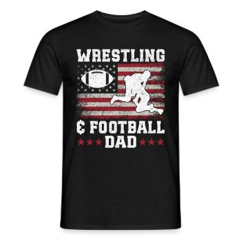 J’ai deux titres : Wrestling Dad et Football Dad - T-shirt homme - noir - Devant - AI Model Male 178 light (178cm)