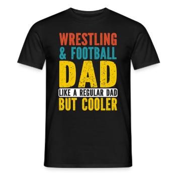J’ai deux titres : Wrestling Dad et Football Dad - T-shirt homme - noir - Devant - AI Model Male 178 light (178cm)