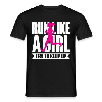 Runner Girls Running Cross Country Track Marathon - Männer T-Shirt - Schwarz - Vorne - AI Model Male 178 light (178cm)