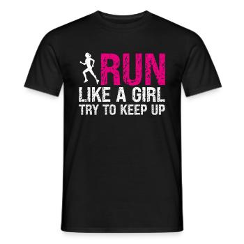Runner Girls Running Cross Country Track Marathon - Männer T-Shirt - Schwarz - Vorne - AI Model Male 178 light (178cm)