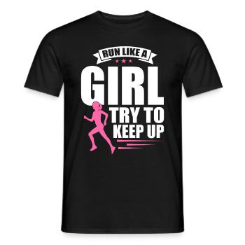 Runner Girls Running Cross Country Track Marathon - Männer T-Shirt - Schwarz - Vorne - AI Model Male 178 light (178cm)