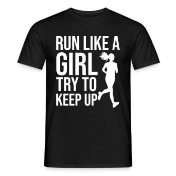 Runner Girls Running Cross Country Track Marathon - Männer T-Shirt - Schwarz - Vorne - AI Model Male 178 light (178cm)