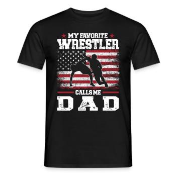 Wrestling Dad Wrestler Männer Vatertag - Männer T-Shirt - Schwarz - Vorne - AI Model Male 178 light (178cm)