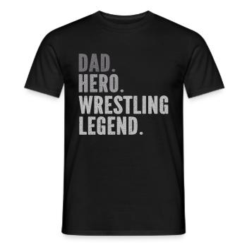 Lutte Papa Lutteur Hommes Fête des Pères - T-shirt homme - noir - Devant - AI Model Male 178 light (178cm)