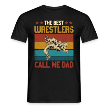 Wrestling Dad Wrestler Männer Vatertag - Männer T-Shirt - Schwarz - Vorne - AI Model Male 178 light (178cm)