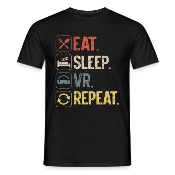 Virtual Reality VR Gamer Funnz - Männer T-Shirt - Schwarz - Vorne - AI Model Male 178 light (178cm)