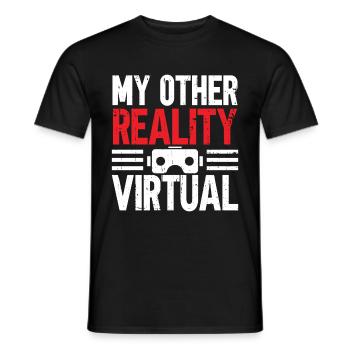 Virtual Reality VR Gamer Funnz - Männer T-Shirt - Schwarz - Vorne - AI Model Male 178 light (178cm)