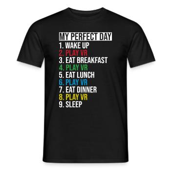 Virtual Reality VR Gamer Funnz - Männer T-Shirt - Schwarz - Vorne - AI Model Male 178 light (178cm)