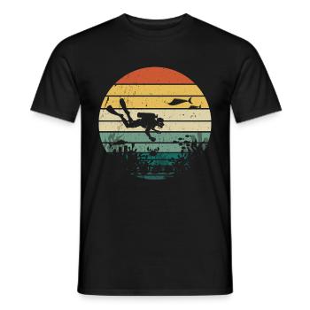 Diving Diver Ocean Lovers - Men's T-Shirt - black - Front - AI Model Male 178 light (178cm)