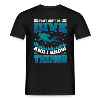 Diving Diver Ocean Lovers - Men's T-Shirt - black - Front - AI Model Male 178 light (178cm)