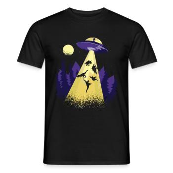 Enlèvement d’OVNI par un dinosaure extraterrestre - T-shirt homme - noir - Devant - AI Model Male 178 light (178cm)
