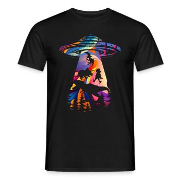 Enlèvement d’OVNI par un dinosaure extraterrestre - T-shirt homme - noir - Devant - AI Model Male 178 light (178cm)