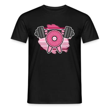 Donut PowerLifting Workout -Weightlifter - Men's T-Shirt - black - Front - AI Model Male 178 light (178cm)