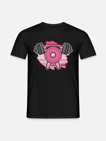 Donut PowerLifting Workout -Weightlifter - Men's T-Shirt - black