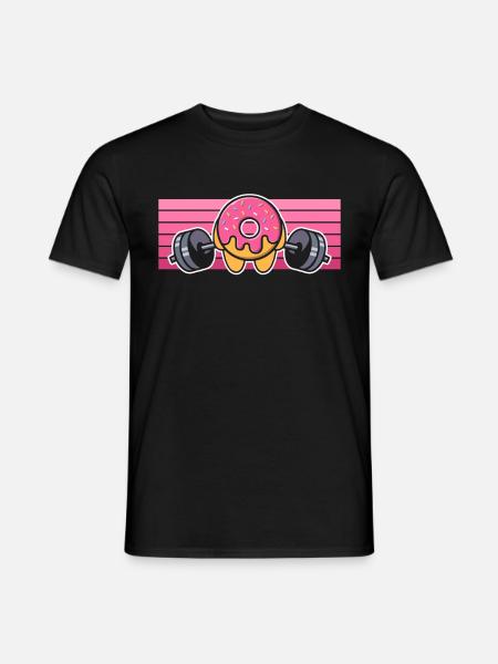 Donut PowerLifting Workout -Weightlifter - Men's T-Shirt - black