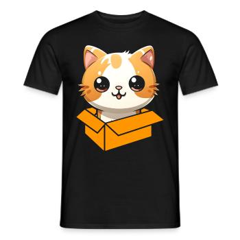 Katze In Box Retro Süße Katzenliebhaber Lustig - Männer T-Shirt - Schwarz - Vorne - AI Model Male 178 light (178cm)