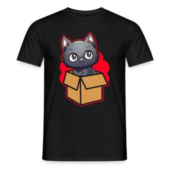 Katze In Box Retro Süße Katzenliebhaber Lustig - Männer T-Shirt - Schwarz - Vorne - AI Model Male 178 light (178cm)