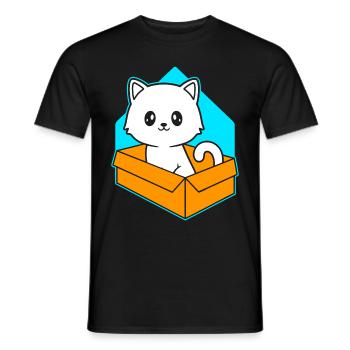 Katze In Box Retro Süße Katzenliebhaber Lustig - Männer T-Shirt - Schwarz - Vorne - AI Model Male 178 light (178cm)