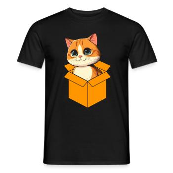 Katze In Box Retro Süße Katzenliebhaber Lustig - Männer T-Shirt - Schwarz - Vorne - AI Model Male 178 light (178cm)