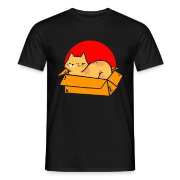 Katze In Box Retro Süße Katzenliebhaber Lustig - Männer T-Shirt - Schwarz - Vorne - AI Model Male 178 light (178cm)
