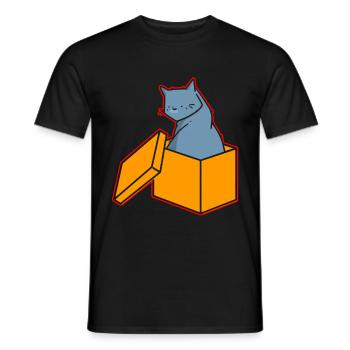 Katze In Box Retro Süße Katzenliebhaber Lustig - Männer T-Shirt - Schwarz - Vorne - AI Model Male 178 light (178cm)
