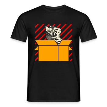 Katze In Box Retro Süße Katzenliebhaber Lustig - Männer T-Shirt - Schwarz - Vorne - AI Model Male 178 light (178cm)
