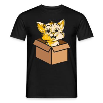 Katze In Box Retro Süße Katzenliebhaber Lustig - Männer T-Shirt - Schwarz - Vorne - AI Model Male 178 light (178cm)