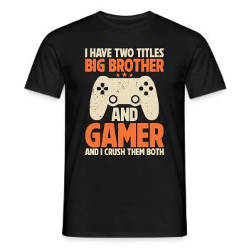 Big Brother Video Gamer New Brother Gaming - T-shirt homme - noir - Devant - AI Model Male 178 light (178cm)