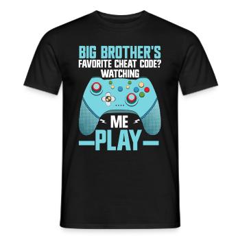Big Brother Video Gamer New Brother Gaming - T-shirt homme - noir - Devant - AI Model Male 178 light (178cm)