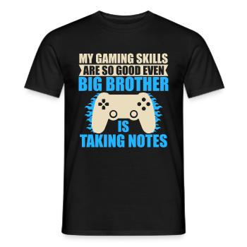 Big Brother Video Gamer New Brother Gaming - T-shirt homme - noir - Devant - AI Model Male 178 light (178cm)