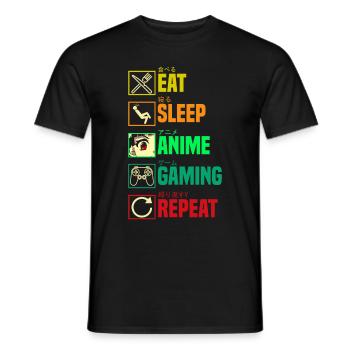 Anime Gaming Otaku Manga Kawaii Japan - Men's T-Shirt - black - Front - AI Model Male 178 light (178cm)