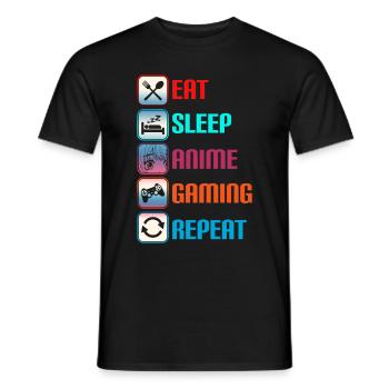 Anime Gaming Otaku Manga Kawaii Japan - Men's T-Shirt - black - Front - AI Model Male 178 light (178cm)