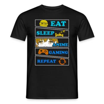 Anime Gaming Otaku Manga Kawaii Japan - Men's T-Shirt - black - Front - AI Model Male 178 light (178cm)